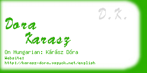 dora karasz business card